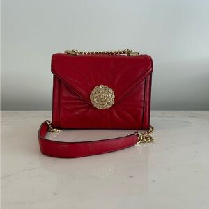 Michael Kors Red Crossbody Bag with Gold Accent